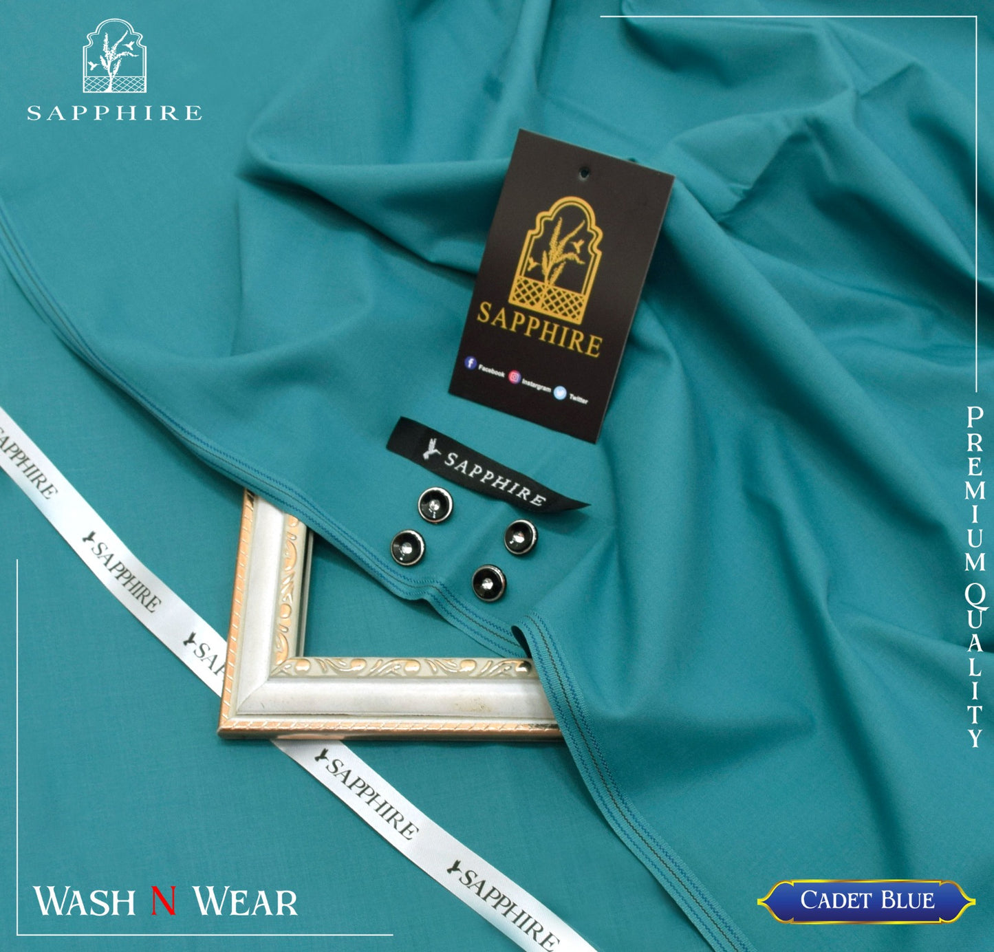 SAPPHIRE ( CADET BLUE ) MEN Unstitched BOSKI