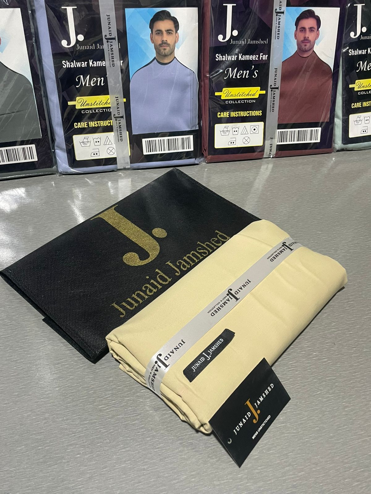 JUNAID JAMSHED ( DARK PESTAL YELLOW ) MEN Unstitched Summer Wash & Wear