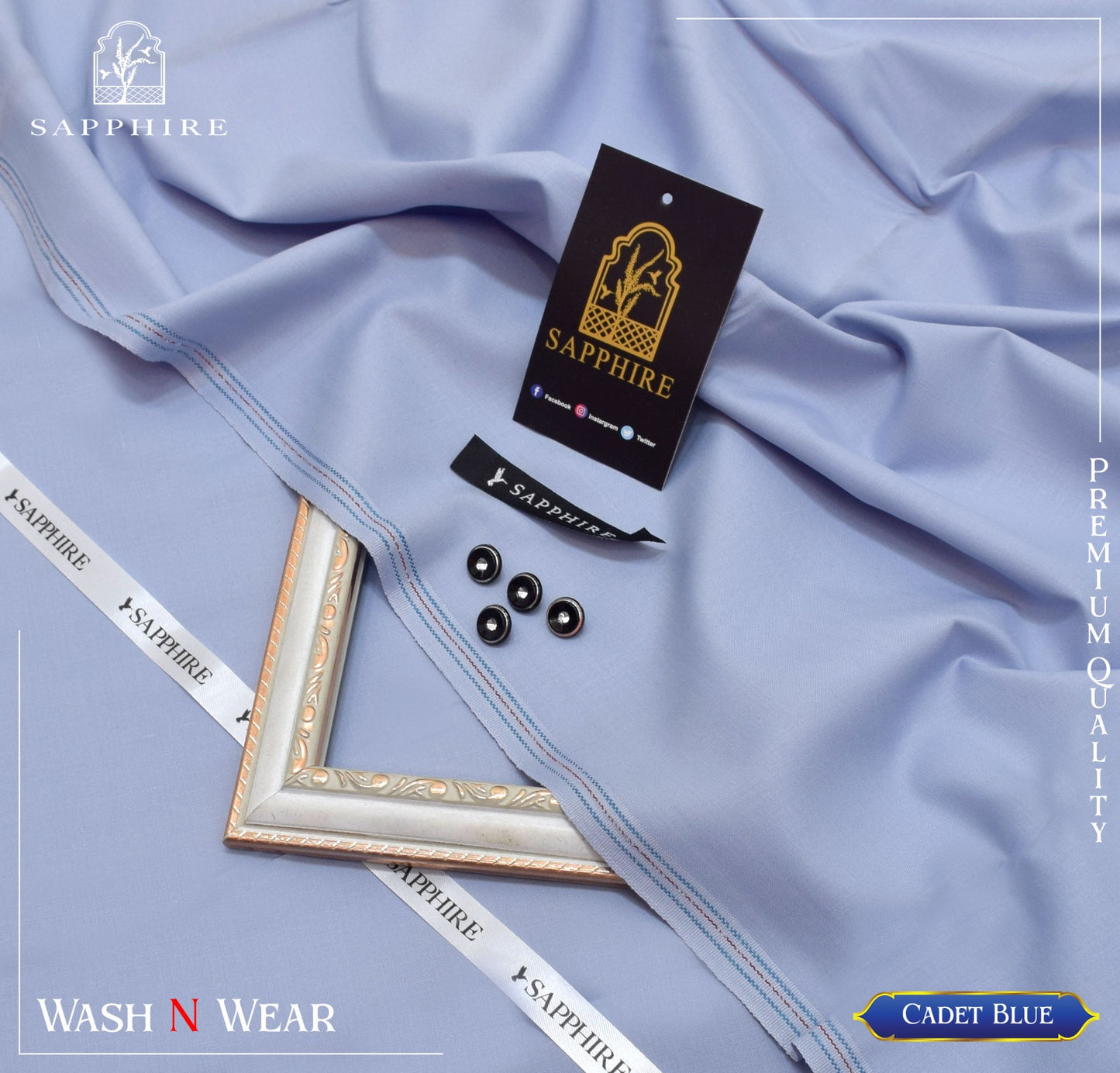 SAPPHIRE ( LIGHT SKY ) MEN Unstitched 4-Season Wash & Wear