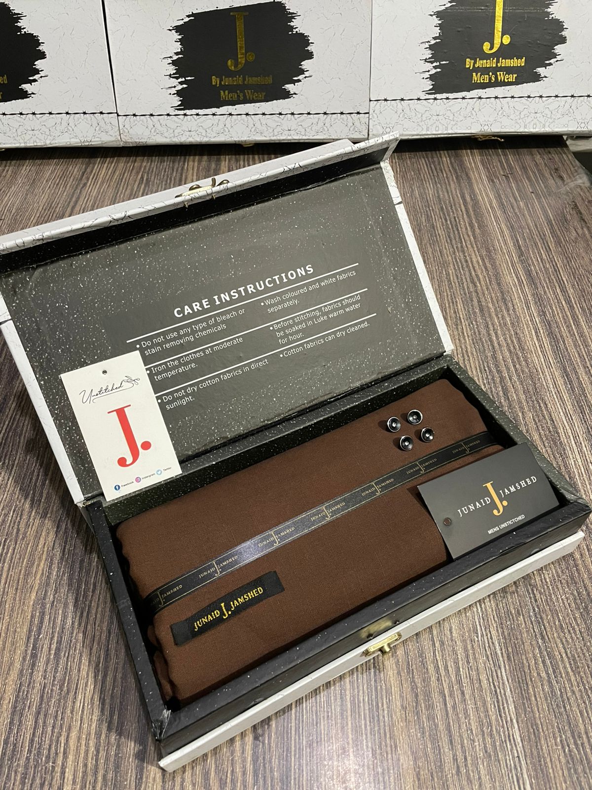 JUNAID JAMSHED ( LIGHT COCO BROWN ) MEN Unstitched ( SLUB ) 4-SEASON Wash & Wear