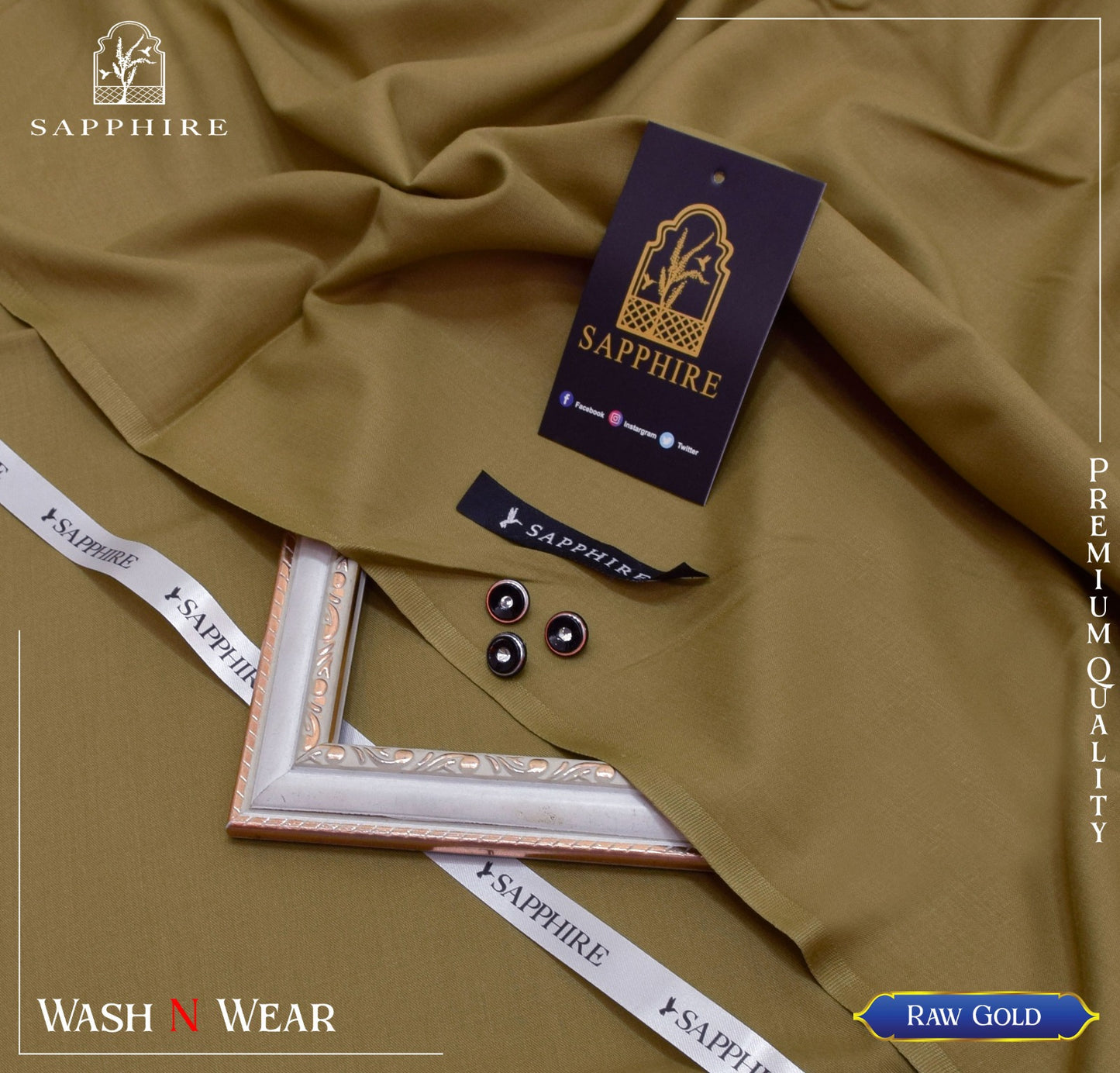 SAPPHIRE ( RAW GOLD ) MEN Unstitched 4-Season Wash & Wear