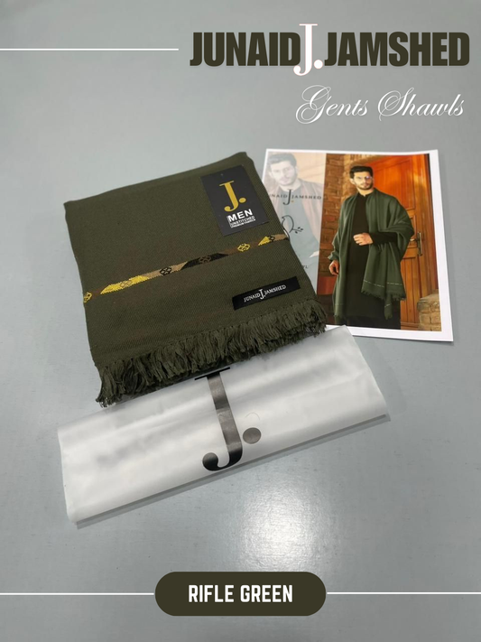 JUNAID JAMSHED- Premium - Gents Wool Shawl – Rifle Green