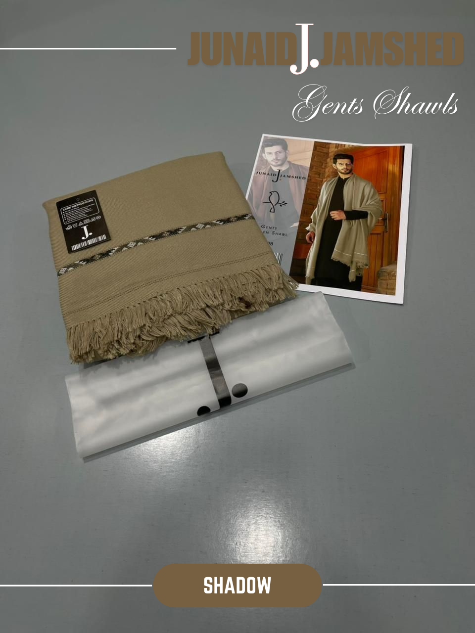 JUNAID JAMSHED- Premium - Gents Wool Shawl – Shadow