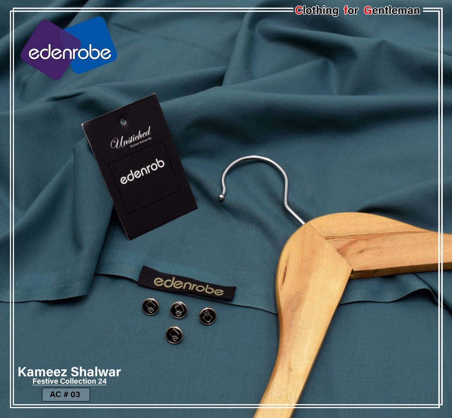 EDENROBE ( HUNTER ) MEN Unstitched 4-Season Wash & Wear