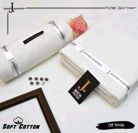 JUNAID JAMSHED ( OFF WHITE ) MEN Unstitched Soft Cotton