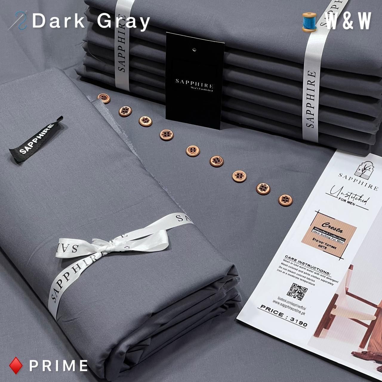 SAPPHIRE ( DARK GREY ) MEN Unstitched BOSKI