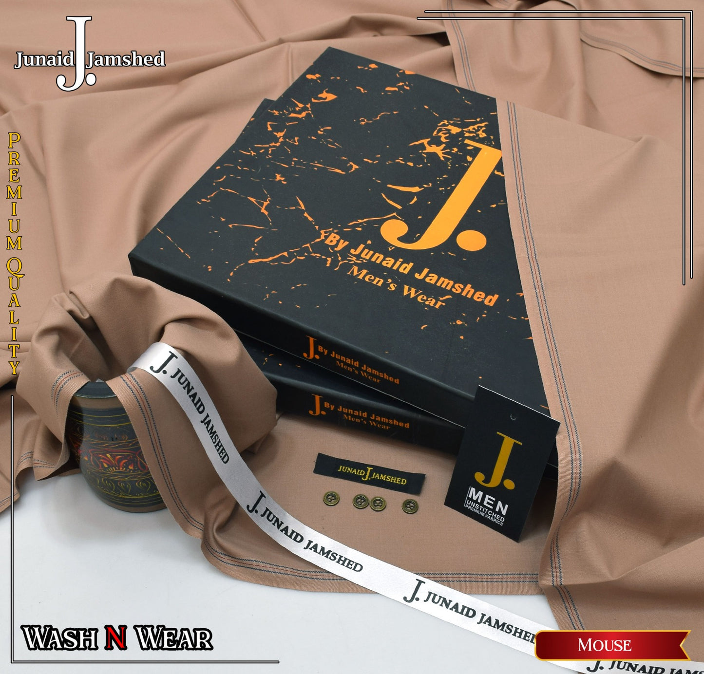 JUNAID JAMSHED ( MOUSE ) MEN Unstitched 4-Season Wash & Wear