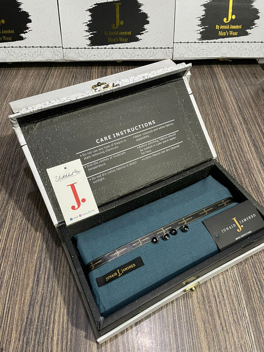 JUNAID JAMSHED ( BLUE BAYOU ) MEN Unstitched ( DOUBLE TUNE ) 4-SEASON Wash & Wear