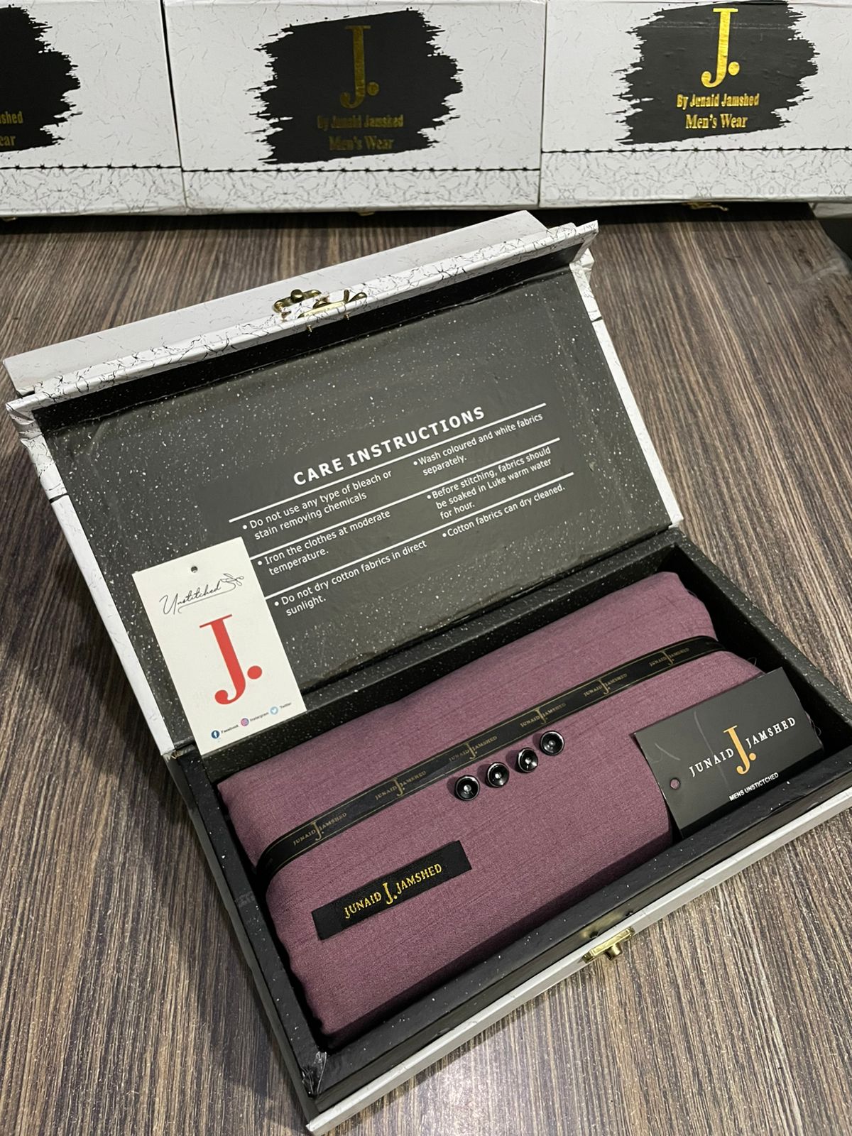 JUNAID JAMSHED ( BUSSINESS PINK ) MEN Unstitched ( DOUBLE TUNE ) 4-SEASON Wash & Wear