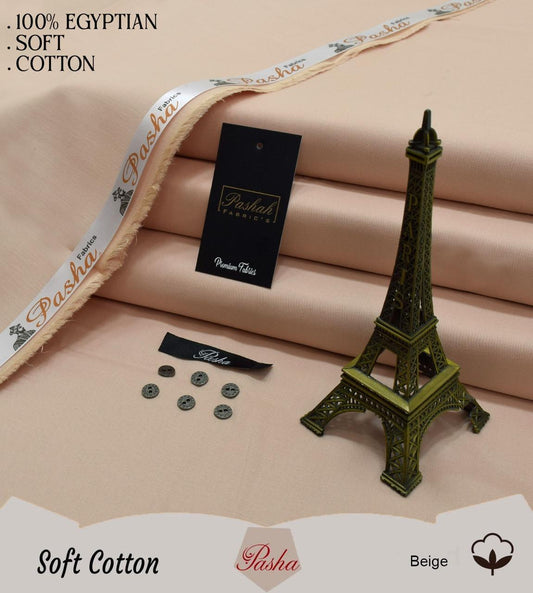 PASHA ( BEIGE ) MEN Unstitched Summer Soft Cotton