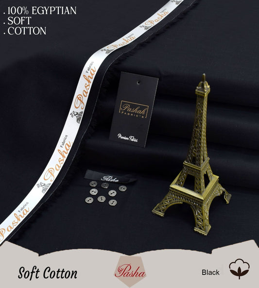 PASHA ( BLACK ) MEN Unstitched Summer Soft Cotton