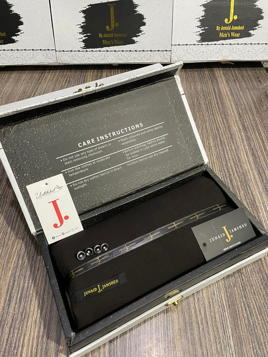 JUNAID JAMSHED ( CHOCOLATE ) MEN Unstitched ( SLUB ) 4-SEASON Wash & Wear