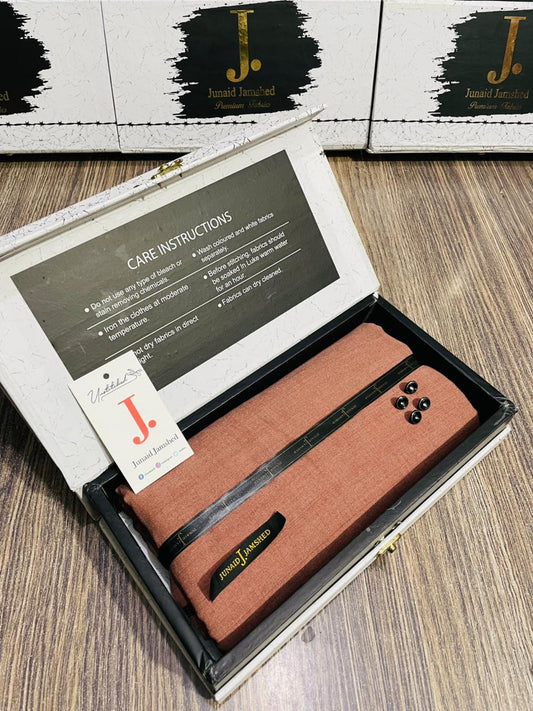 JUNAID JAMSHED ( COPPER CRAYOLA ) MEN Unstitched ( DOUBLE TUNE ) 4-SEASON Wash & Wear