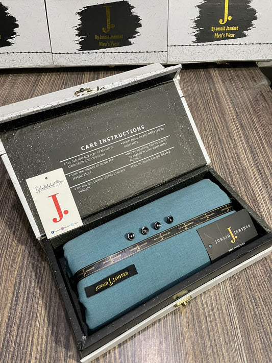 JUNAID JAMSHED ( COUNTRY BLUE ) MEN Unstitched ( DOUBLE TUNE ) 4-SEASON Wash & Wear