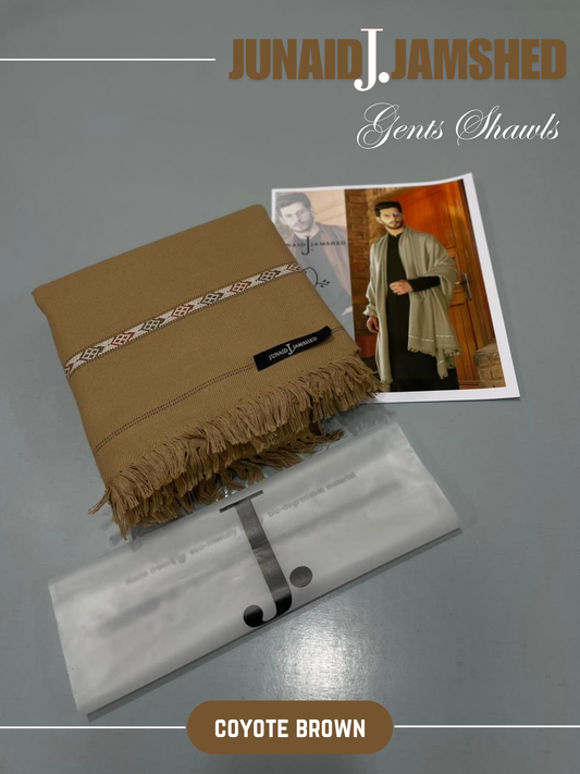 JUNAID JAMSHED- Premium - Gents Wool Shawl – Coyote Brown