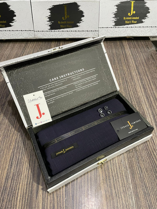 JUNAID JAMSHED ( DEEP PURPLE ) MEN Unstitched ( SLUB ) 4-SEASON Wash & Wear