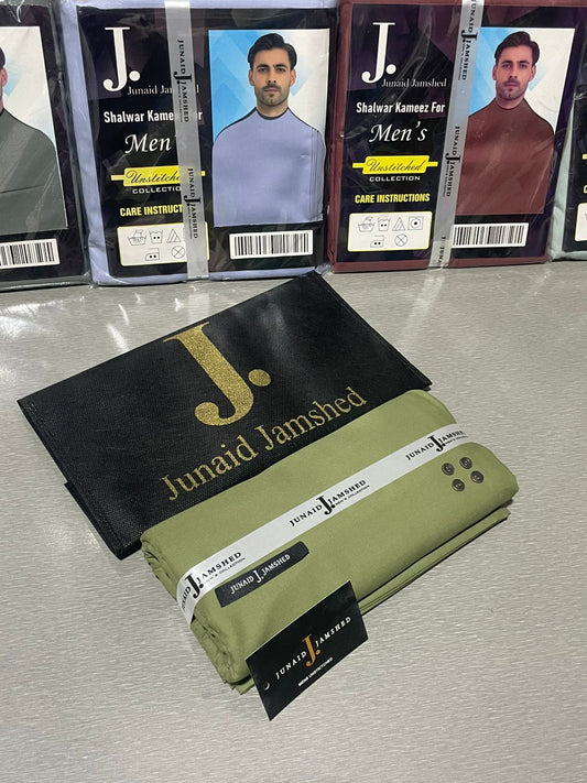 JUNAID JAMSHED ( GRASS GREEN ) MEN Unstitched Summer Wash & Wear