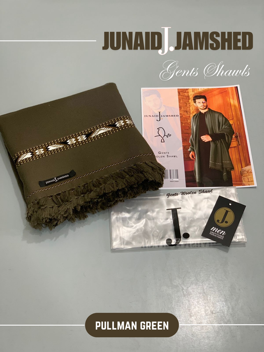 JUNAID JAMSHED- Premium - Gents Wool Shawl – Pullman Green