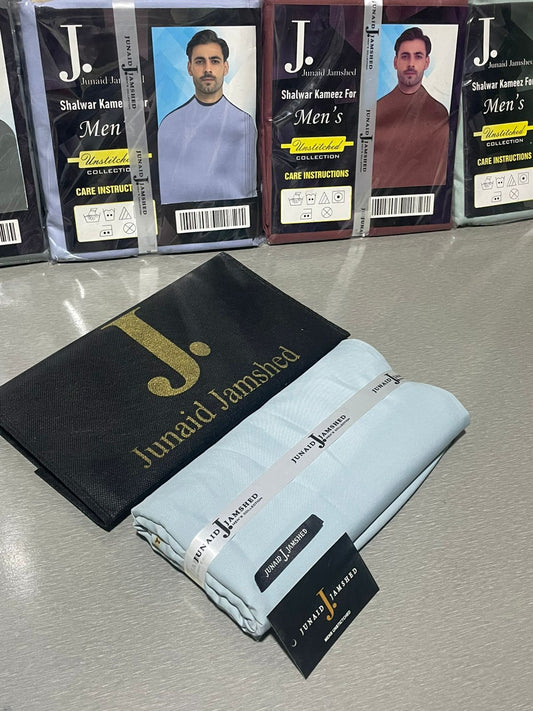 JUNAID JAMSHED ( LIMEGOES BLUE ) MEN Unstitched Summer Wash & Wear