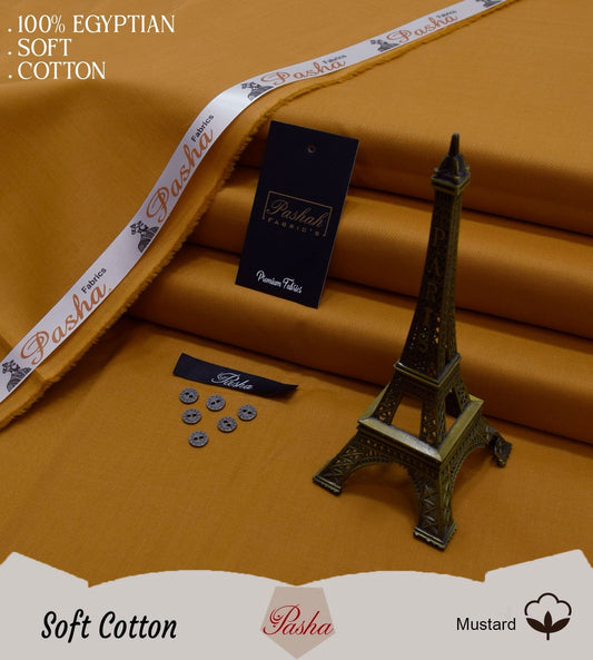 PASHA ( MUSTARD ) MEN Unstitched Summer Soft Cotton