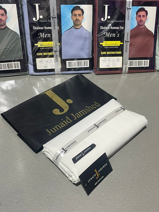 JUNAID JAMSHED ( PEARL WHITE ) MEN Unstitched Summer Wash & Wear