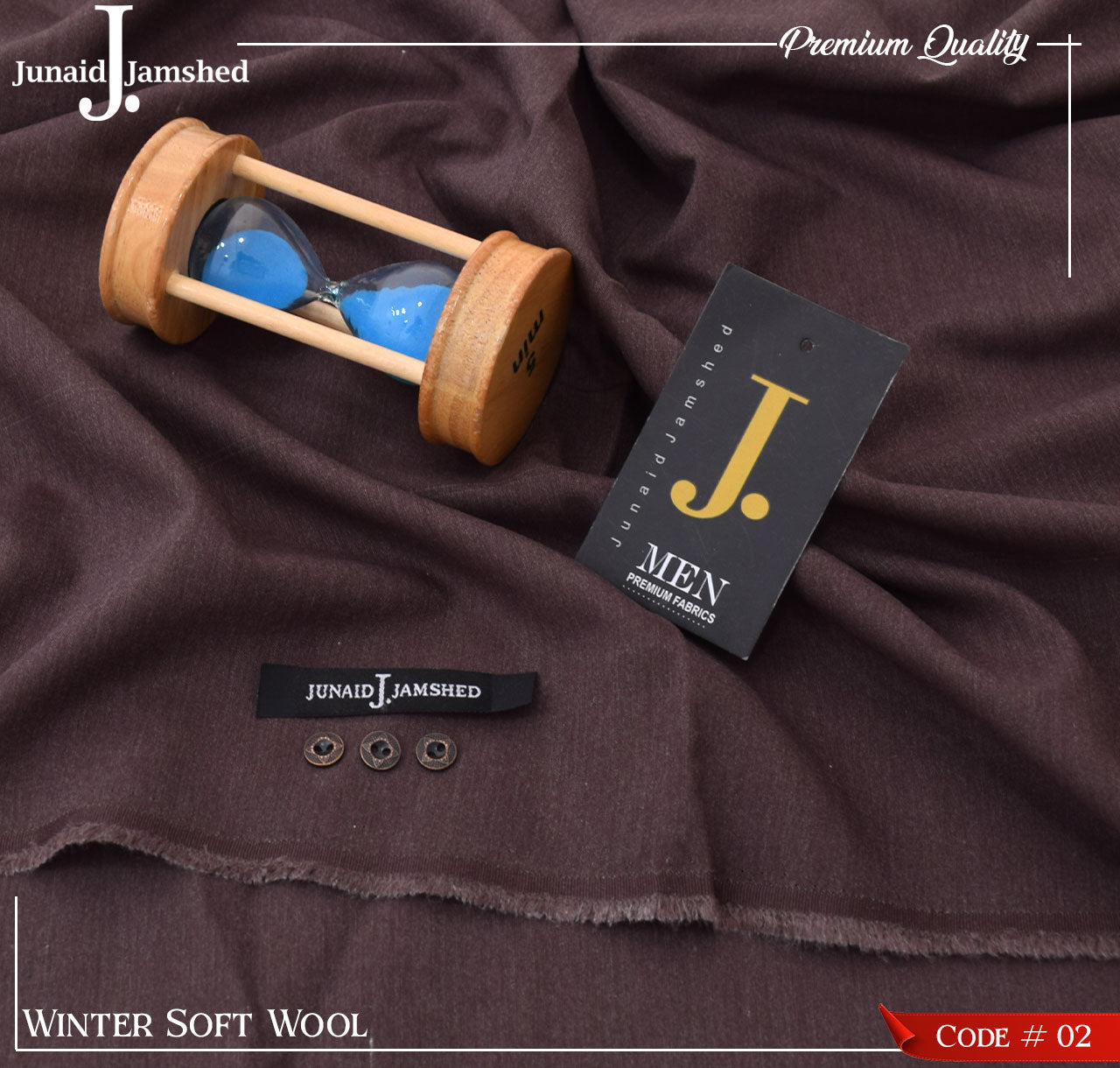 JUNAID JAMSHED (OLD BURGUNDAY) MEN Unstitched Wool