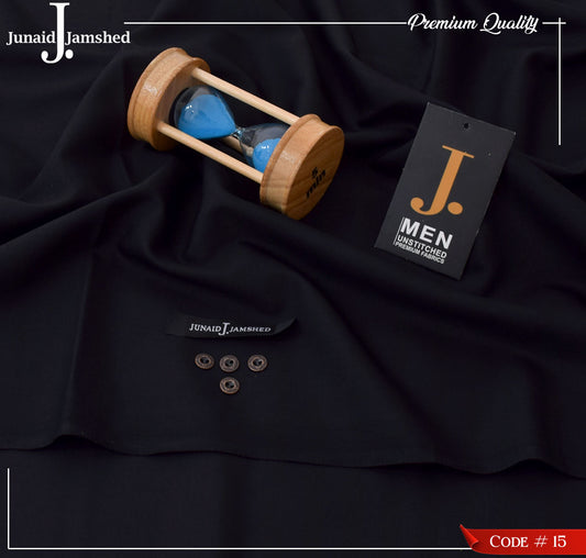 JUNAID JAMSHED (PURE BLACK) MEN Unstitched Winter Wash & Wear