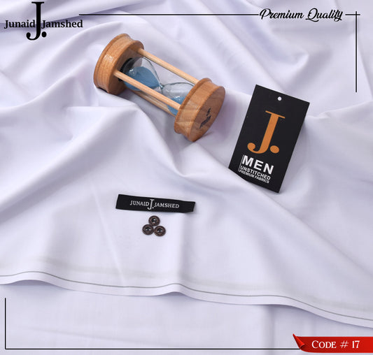 JUNAID JAMSHED (PURE WHITE) MEN Unstitched Winter Wash & Wear