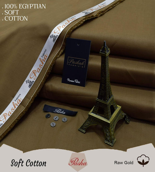 PASHA ( RAW GOLD ) MEN Unstitched Summer Soft Cotton