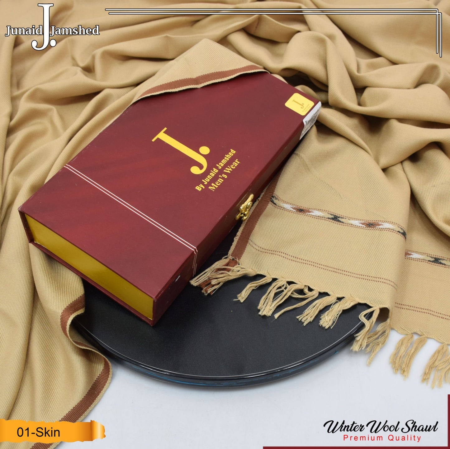 JUNAID JAMSHED- Premium Box - Gents Wool Shawl – Skin