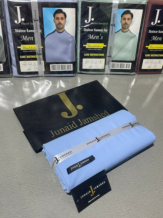 JUNAID JAMSHED ( SKY BLUE ) MEN Unstitched Summer Wash & Wear