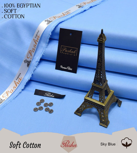 PASHA ( SKY BLUE ) MEN Unstitched Summer Soft Cotton