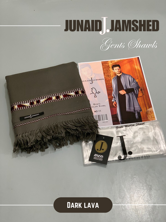 JUNAID JAMSHED- Premium - Gents Wool Shawl – Dark Lava