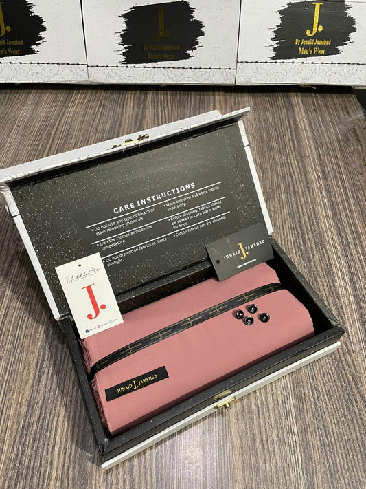 JUNAID JAMSHED ( VINTAGE ROSE ) MEN Unstitched 4-Season Wash & Wear