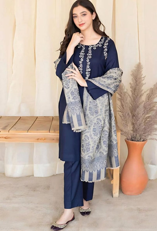 ASLING - 3PC DHANAK EMBROIDERED AC-12