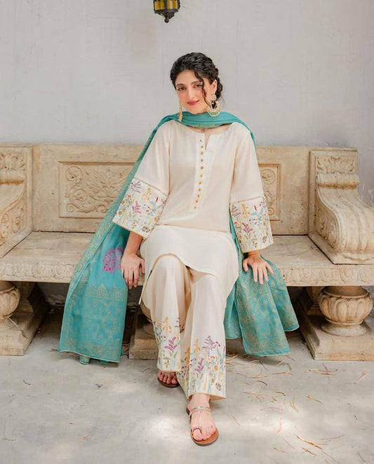 ASLING - 3PC DHANAK EMBROIDERED AC-10