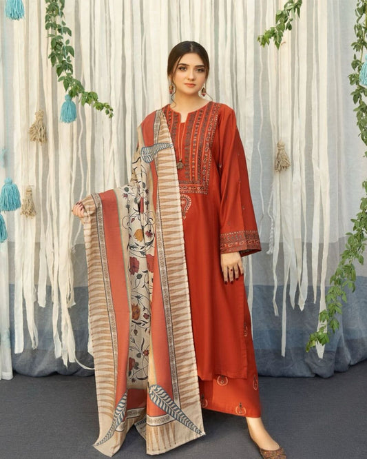 ASLING - 3PC DHANAK EMBROIDERED AC-09