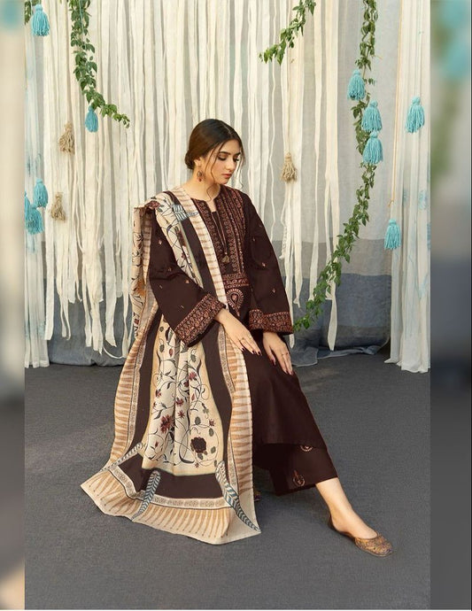 ASLING - 3PC DHANAK EMBROIDERED AC-08