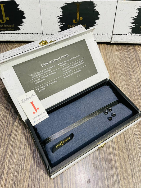 JUNAID JAMSHED ( INDIGO ) MEN Unstitched ( DOUBLE TUNE ) 4-Season Wash & Wear