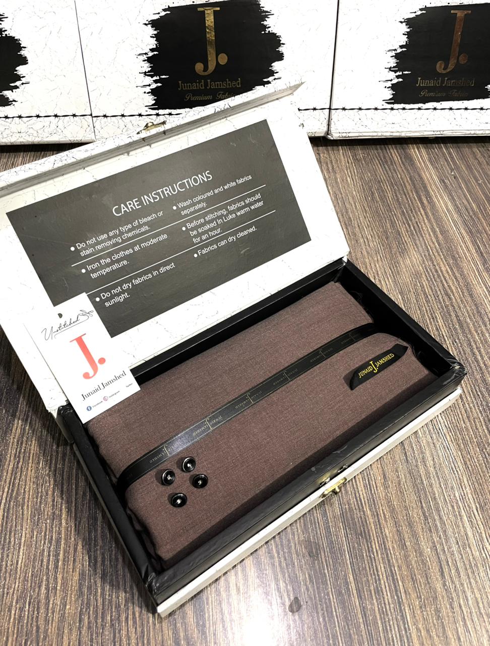 JUNAID JAMSHED ( DEEP TAUPE ) MEN Unstitched ( DOUBLE TUNE ) 4-SEASON Wash & Wear