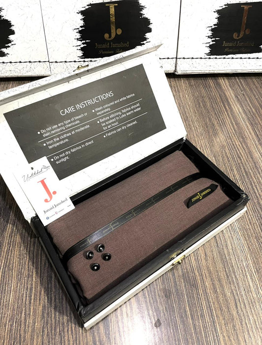 JUNAID JAMSHED ( DEEP TAUPE ) MEN Unstitched ( DOUBLE TUNE ) 4-SEASON Wash & Wear