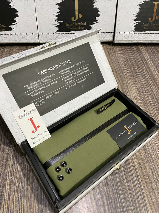 JUNAID JAMSHED ( GRASS GREEN ) MEN Unstitched 4-Season Wash & Wear