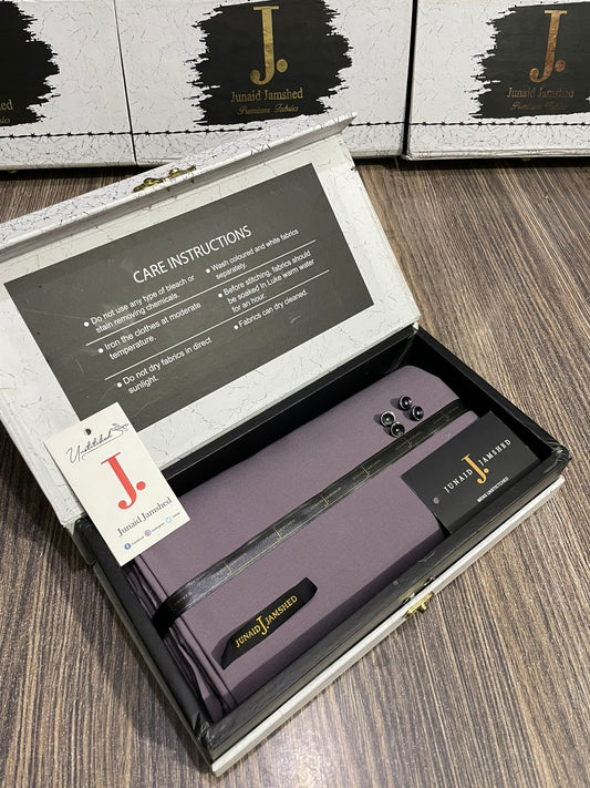 JUNAID JAMSHED ( PLUM ) MEN Unstitched 4-Season Wash & Wear