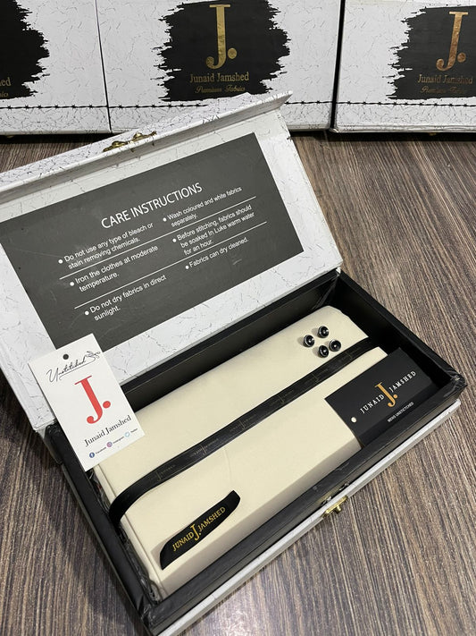 JUNAID JAMSHED ( CREAM ) MEN Unstitched 4-Season Wash & Wear