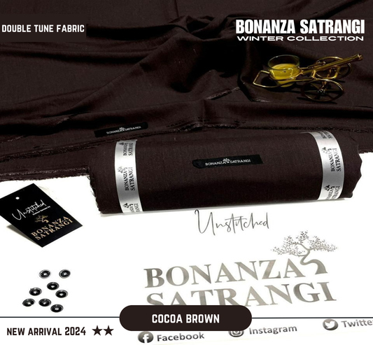 BONANZA SATRANGI (COCOA BROWN) MEN Unstitched Double Tune Winter Wash & Wear