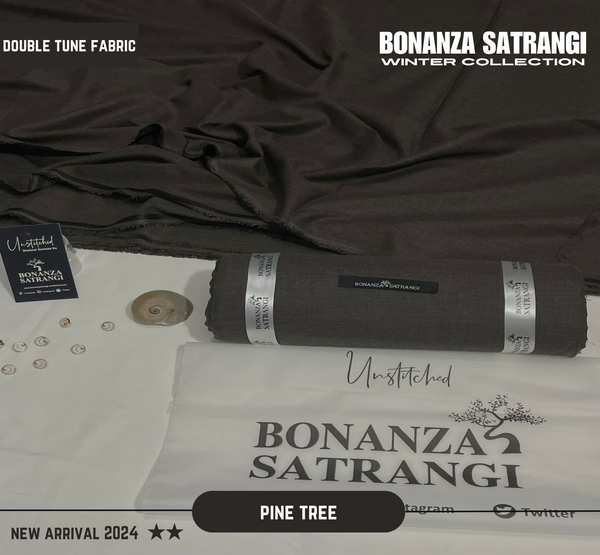 BONANZA SATRANGI (PINE TREE) MEN Unstitched Double Tune Winter Wash ...